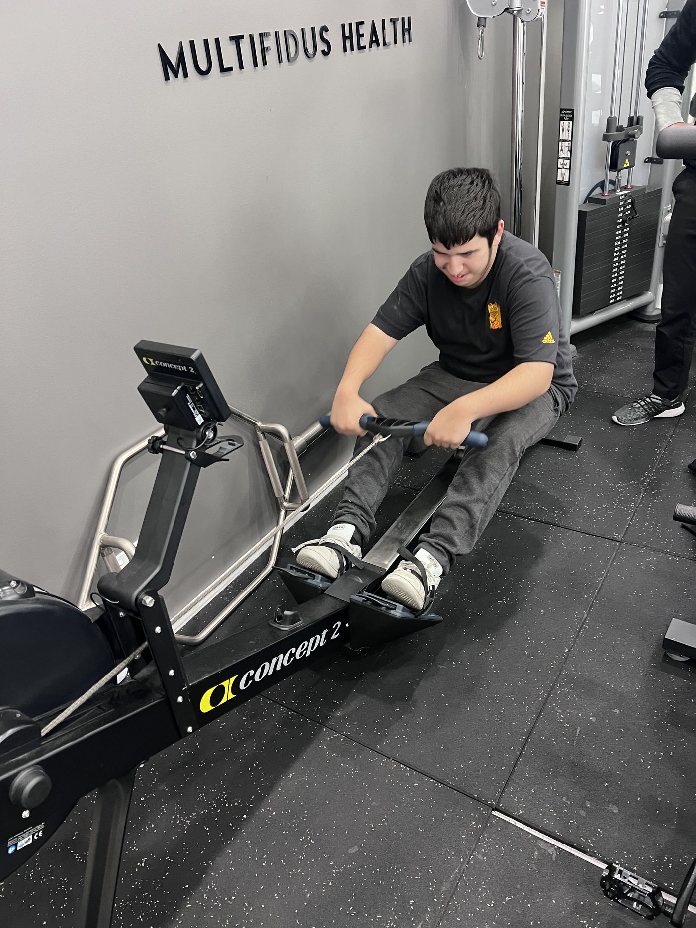 A young person training at the gym